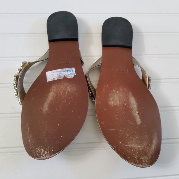 Paruolo Women's Large Rhinestone Thong Flip Flops Shoes Size 40 - Picture 8 of 9